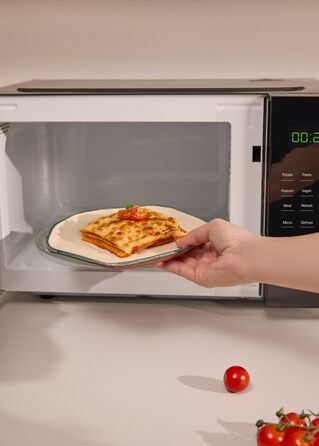 Мікрохвильова піч з грилем Microwave Studio 20 л чорна ретро-стиль, 900 Вт, LCD-дисплей, 3 програми, 9 автоматичних меню