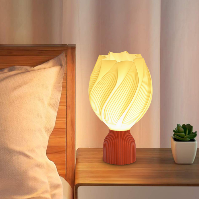 Торшер HOMCOM, LED-лампа з абажуром, надрукованим на 3D-принтері у вигляді квітки, настільна лампа для вітальні, ігрової кімнати, білий колір | Aosom