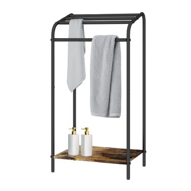Підставка для рушників індустріального стилю з полицею Relaxdays