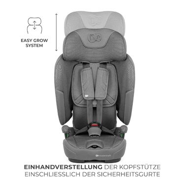 Автокрісло Kinderkraft FIX2GO i-Size 76-150 см (15 міс - 12 років), сіре, ISOFIX, з SPS+, H-GUARD+, 5 положень, з пранням чохла