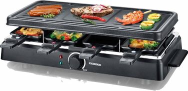 Ракулетка Melissa 16300026 з грилем для 8 осіб, 1200 Вт, регульована температура, чорний колір