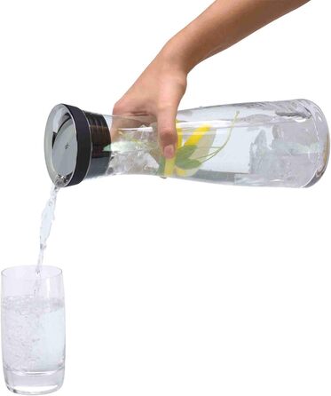 Скляна карафа для води WMF Basic, 1 літр з кришкою, Silikondeckel, CloseUp-Verschluss