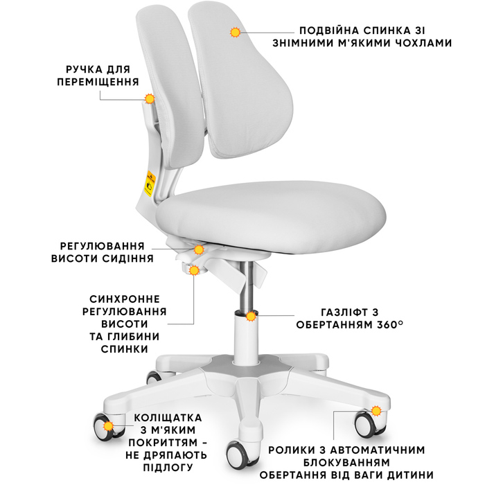 Дитяче крісло Evo-kids Mio Lite Grey (арт.Y-208 G)