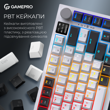 Бездротова механічна клавіатура GamePro MK160D Pro QLAB Sakura Switch White