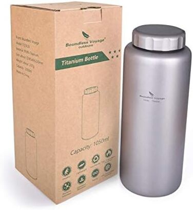 Фляга для води iBasingo 1050 мл з широким горлом, не протікає, для спорту, кемпінгу, туризму та подорожей (Ti3005D, Ti3005d-1050ml)