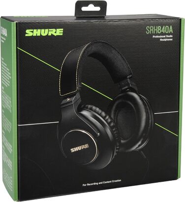 Навушники-вкладиші Shure SRH840A для критичного прослуховування, професійні, деталізований звук, складні, Gen 2