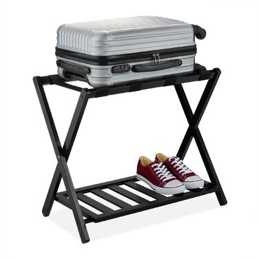 Підставка для валізи з бамбука Relaxdays чорного кольору