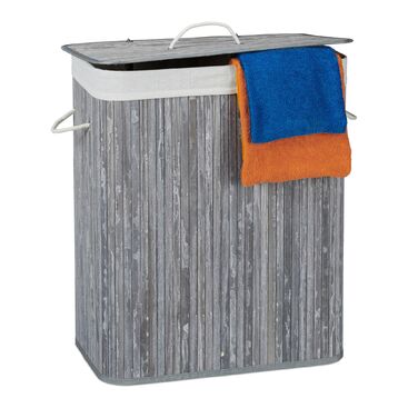 Кошик для білизни Relaxdays з бамбука з 2 відділеннями