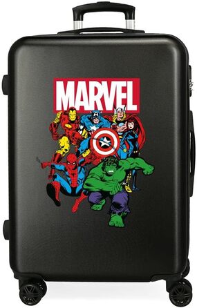 Валіза Avengers Sky Avengers Чорна 38x55x20 cms Hard Shell ABS Кодовий замок 34 л 2,6 кг 4 подвійні колеса ручна поклажа (Marvel, Median)