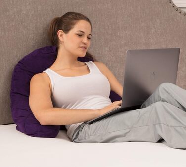 Підголівник DeluxeComfort з мікровелветовою оббивкою фіолетового кольору – найкращий підголівник для відпочинку та читання в ліжку