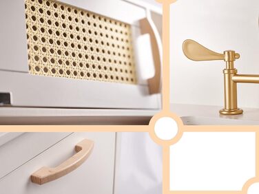 Дерев'яна дитяча кухня з мийкою, духовкою та витяжкою, з сосни та берези (Модель 2)