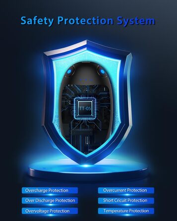 Електричні грілки для рук VTHW, 2 шт. - перезаряджаються, 20 годин тепла, 3 температурні режими, USB, для спорту та Raynaud's/артрит (чорний)