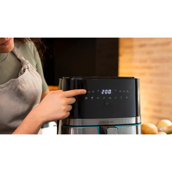 Фритюрниця без олії Cecotec Cecofry Full Pro 5500, 5.5 л, 1700 Вт, 8 режимів, PerfectCook, Touchpad, нержавіюча сталь