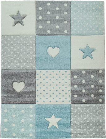 Домашній дитячий килим TT, килим для хлопчиків і дівчаток, дитячий килим в горошок, зірка, 3D смуга, колір розмір (133 см в квадраті, синій 4)