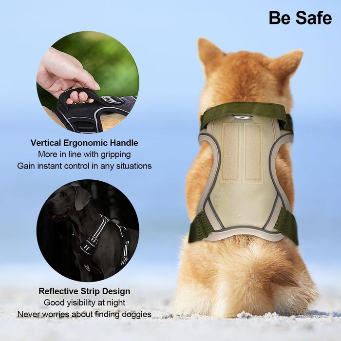 Шлейка для собак M, дихаюча, регульована, проти затягування, безпечна, світловідбиваюча