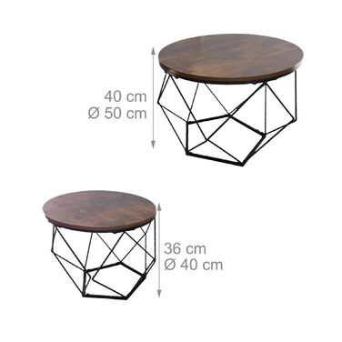 Набір журнальних столиків Relaxdays, індустріальний дизайн