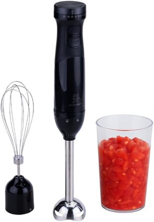 Сталевий блендер Stanley Rogers 500W з 1L скляною колбою, 4-лопатева система + насадка для змішування, 2 швидкості (занурювальний блендер)