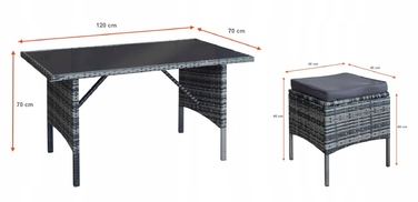 Комплект садових меблів із техноротанга Pegie Prestige, коричневий, 6 предметів