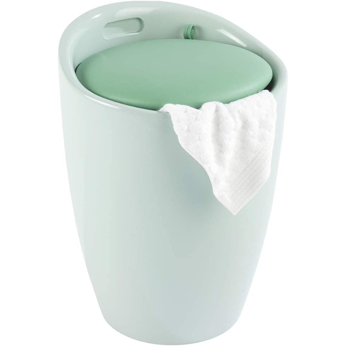 WENKO табурет для ванної кімнати Candy з місцем для зберігання та кошиком для білизни, ABS-пластик, 20 л, Ø 36 x 50,5 см