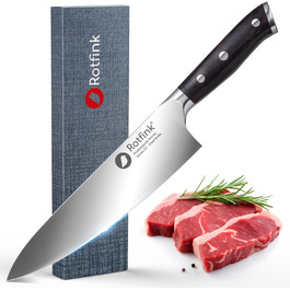 Ніж кухарський Messer 18 см, професійний, з нержавіючої сталі, з ергономічною ручкою з ебоні, кут заточування 15°, подарункова коробка, гарантія 10 років