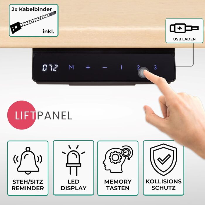 Електричний регульований стіл Albatros Lift S5: металеве підрамник, підставка для столу, ніжки для столу, 120 кг, для широких стільниць 2м