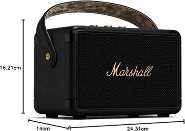 Портативна Bluetooth колонка Marshall Kilburn II, водостійка, чорна з латунню