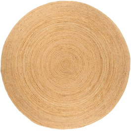 Килим VidaXL ручної роботи джутовий Плетений круглий килим для вітальні 150 см (210 см)