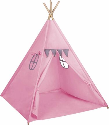 Дитячий намет-типі з натуральних матеріалів для дому та вулиці (рожевий)