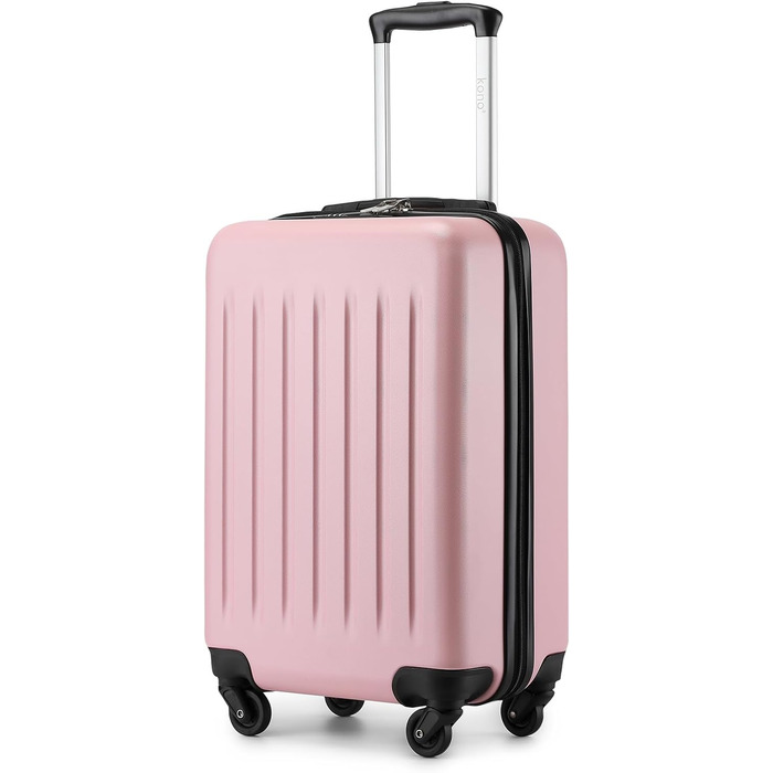 Валіза-тележка KONO 55 см, рожева, ABS, ручна поклажа