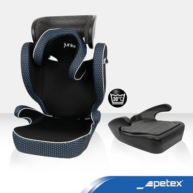 Автокрісло PETEX з ISOFIX - стандарт i-Size згідно ECE R129 для дітей зростом приблизно 100-150 см, регульоване по висоті дитяче автокрісло в (синє, базове)