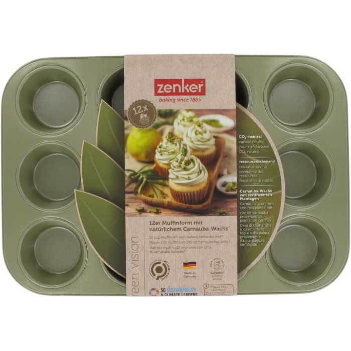 Форма для кексів Zenker Green Vision 30 см – преміум з нержавіючої сталі з антипригарним покриттям для кексів (виготовлено в Німеччині)