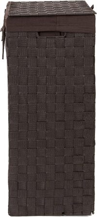 Корзина для білизни RAN6892 Stan з кришкою, ручками, плетіння з металевим каркасом, знімний вкладиш з льону, 30 x 30 x 50 см, колір шоколадний