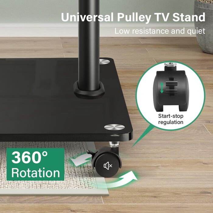 Підставка для телевізора на колесах FURWOO: поворотна, мобільна, для 27-60