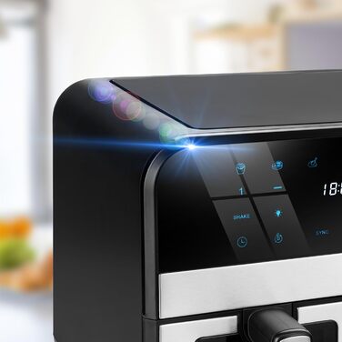 Фритюрниця повітряна LEHMANN XXL з 2 камерами (9л) - 13 програм, Touchscreen, антипригарне покриття