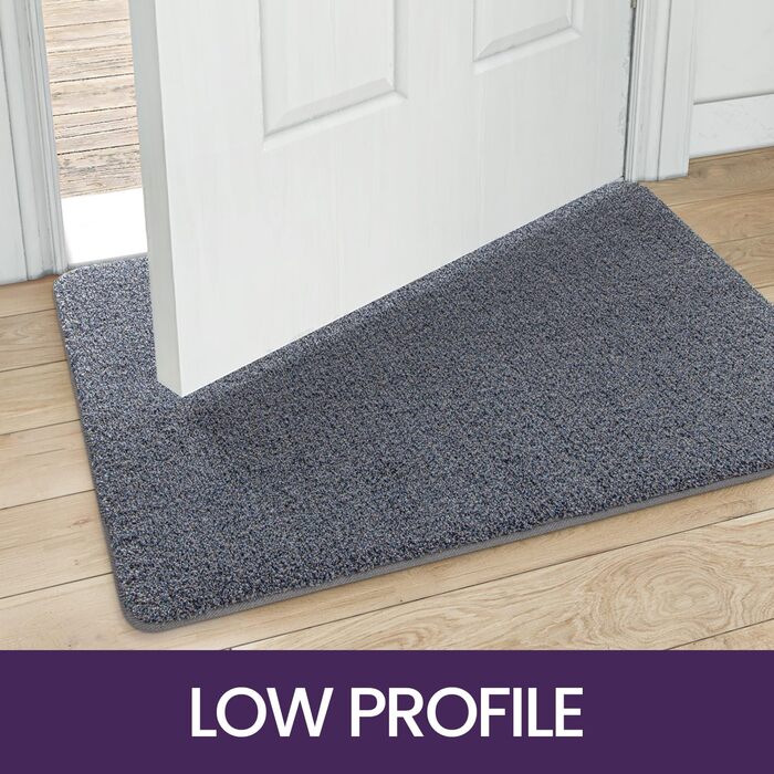 Килимок для дому DEXI 80 x 120 см, антиковзаючий, для прибирання бруду, миється в пральній машині, поглинаючий, для собак, вхідний килимок, для порогу та коридору (60 x 180 см, сіро-блакитний)