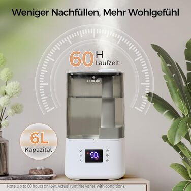 Зволожувач повітря Luxaid HU-802 4.5л з пультом, гігростатом та таймером для спальні та великих приміщень. Тихий зволожувач для дитячої кімнати.