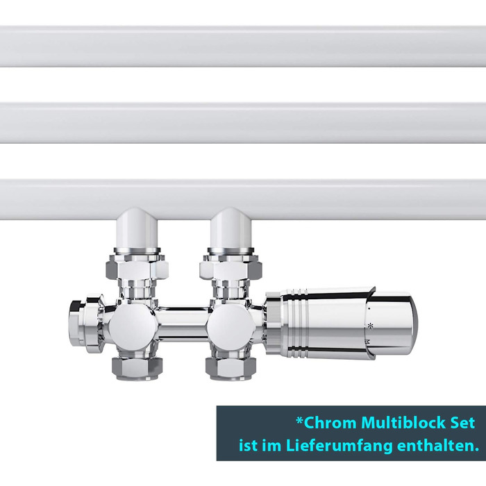 Елегантний радіатор для ванної кімнати 1600x600 мм білий. Радіатор для рушників, сушка для рушників, середнє підключення