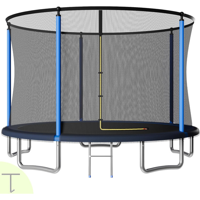Батут JUMMICO вуличний Ø360 см з сіткою безпеки, захисним бортиком та комплектом для монтажу (синій)