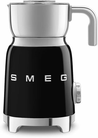 Пінсуватель молока Smeg MFF11BLEU, мультифункціональний, індукційна система, 6 програм, ручна функція, скляна колба 600 мл, мірна кришка, вбудований переливач, 500W, чорний