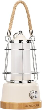 Світлодіодний ліхтар Navaris акумуляторний - Світильник для дверей і приміщень з акумуляторною батареєю - Портативна настільна лампа з бездротовим регулюванням яскравості - Кемпінгова лампа зі зміною колірної температури (білий)