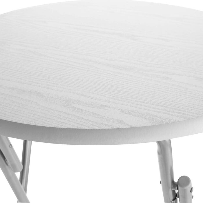 Барний стіл Casaria Складний 110 см Високий круглий Ø 60 см Відкритий дерев'яний стійкий сад Бістро Стіл Барний стіл Пивний стіл Стіл для вечірок Обідній стіл Розкладний стіл Стіл білий 1 вид дерева