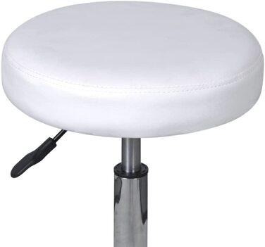 Стілець на коліщатках VidaXL, робочий стілець, обертовий стілець, косметичний стілець, офісне крісло (, білий)