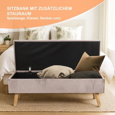 Relaxdays Лавочка з оксамитовою оббивкою та місцем для зберігання