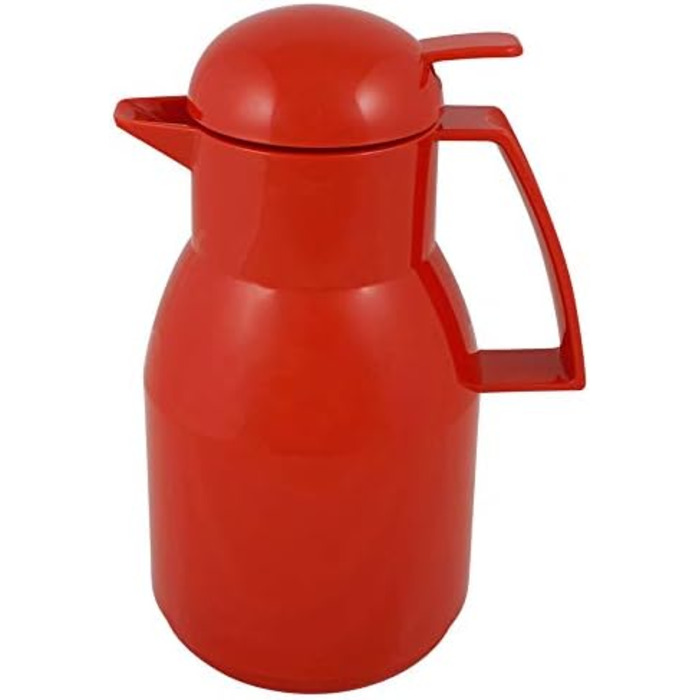 Термос Helios Top Push, 1 літр, червоний, з пластиковою ізоляцією