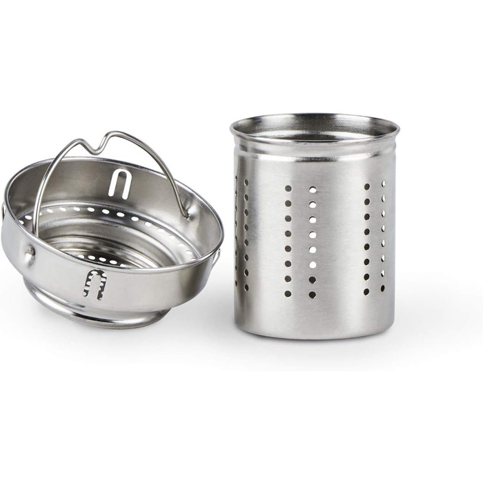 Чайний горнятко Emsa N20805 Teebecher з подвійними стінками, 0.4 л, знімний фільтр, BPA-Free, герметичне, для миття в посудомийній машині, 360° відкривання (Чорний)