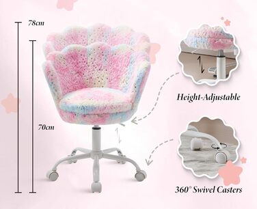 Дитячий стіл-крісло регульоване, поворотне крісло з оксамиту, крісло для навчання для дівчаток, кольоровий рожевий