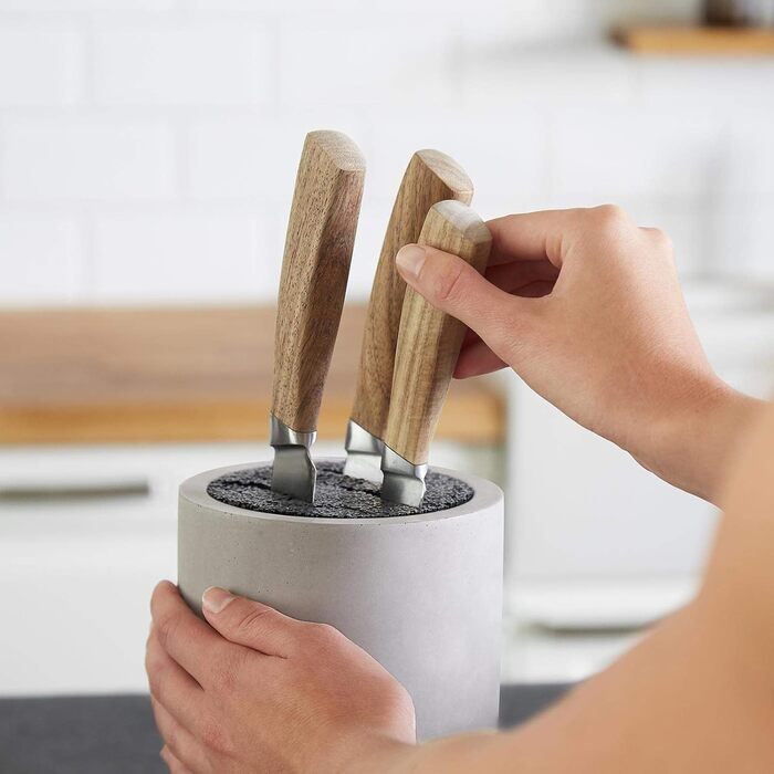 Набір ножів SpringLane 5 предметів + універсальний блок для ножів з висувним тримачем для щітки + набір ножів 5 предметів