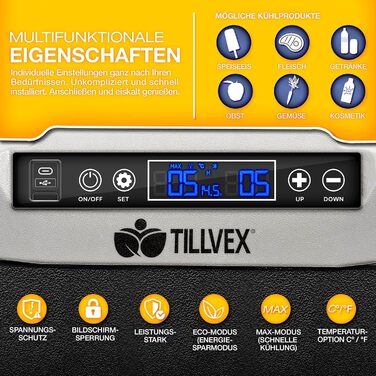 Автомобільний холодильник Tillvex Kompressor 40/50 л електричний з Wi-Fi та охолодженням до -20°C для авто, вантажівок, кемпінгу (12/24V, 230V, з акумулятором, чорний)