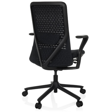Офісне крісло VERVIO з 3D-сіткою на спинці / тканинний сидіння, чорний колір, hjh OFFICE