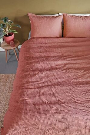 Комплект постільної білизни Beddinghouse Seersucker Колір хвилі рожевий Розмір 135x20080x80см Бавовняна блискавка